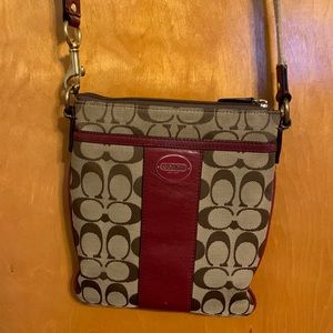 Coach crossbody messenger bag in colorblock signature canvas